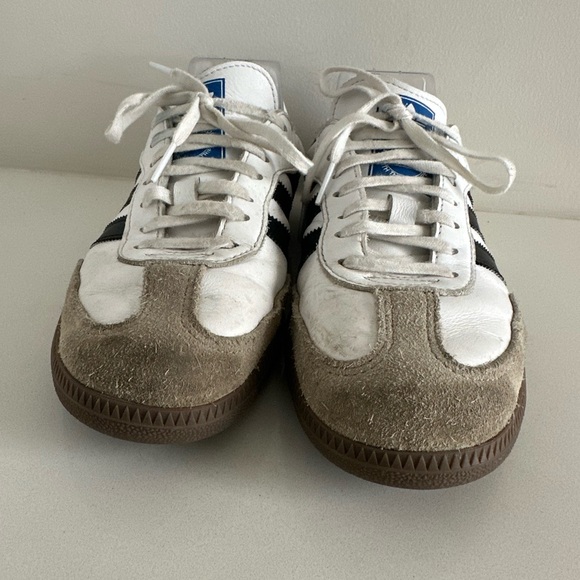 Adidas Samba OG Sneakers Women Size 8 White Black Leather Classic Lace-Up - Picture 3 of 13
